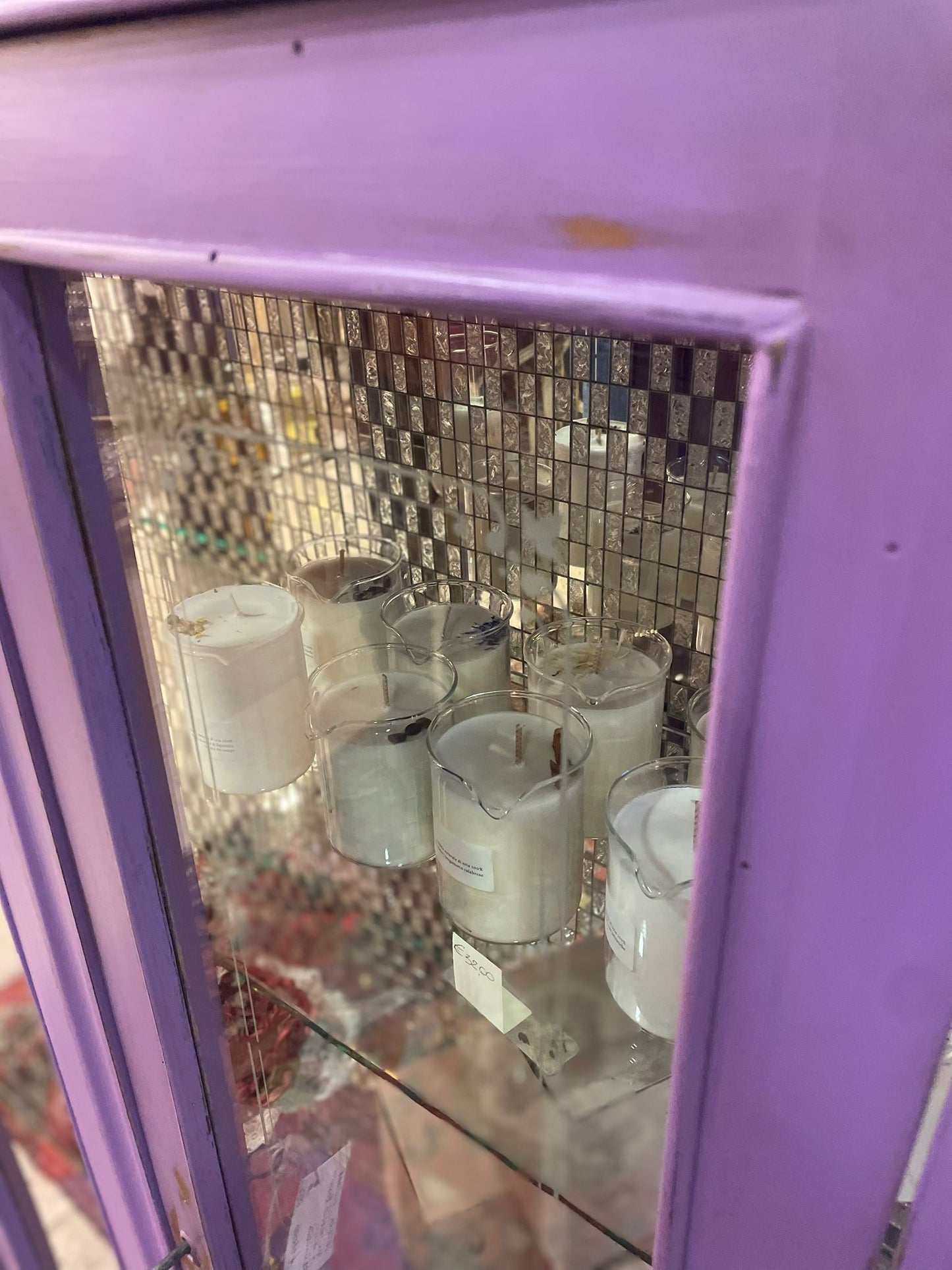 VETRINA VINTAGE CON MOSAICO IN VETRO  - ART.27